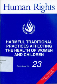 Image of Harmful traditional practices affecting the health of women and children fact sheet no. 23