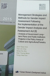 Image of Management Strategies and Methods For Gender Impact Assessment Following The Implementation of The Gender Impact Analysis and Assessment Act (II)