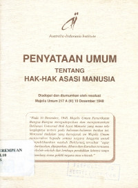 Image of Penyataan umum tentang hak-hak asasi manusia: diadopsi dan diumumkan oleh resolusi majelis umum 217 A (III) 10 desember 1948
