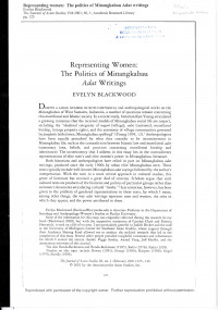 Representing Women : The Politics of Minangkabau Adat Writings