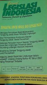 Legislasi Indonesia; Tanggung Jawab Sosial dan Lingkungan Juni 2009