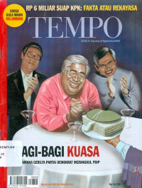 Image of Tempo edisi 31 agustus-6 september 2009 bagi-bagi kuasa bagaimana gerilya partai demokrat merangkul PDIP