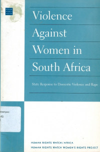 Image of Violence against women in South Africa: state response to domestic violence and rape